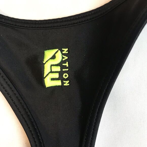 P.E Nation Womens Black Emerging Sports Bra Racerback S Small Logo Unpadded EUC - Picture 5 of 9